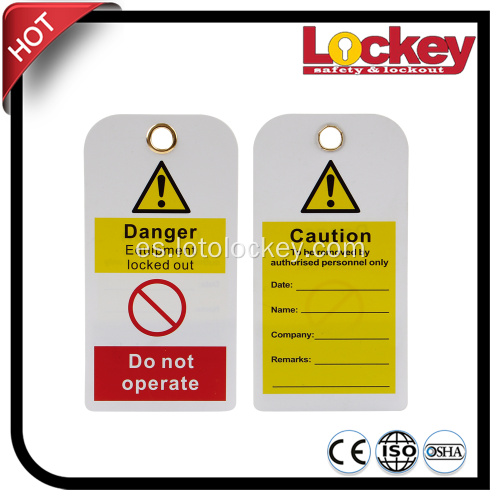 Seguridad PVC Etiquetas de advertencia bloqueo Etiqueta de etiquetado